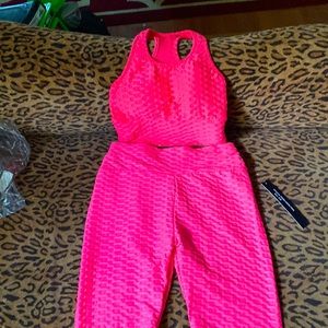Hot pink two piece set size s/m